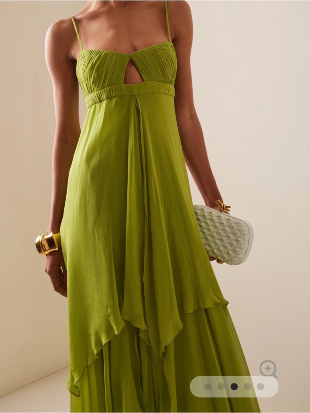 Jardin vue solid pleated cut out maxi - Picture 2 of 7